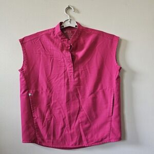 Figs Sleeveless Crop Top in Bright Pink